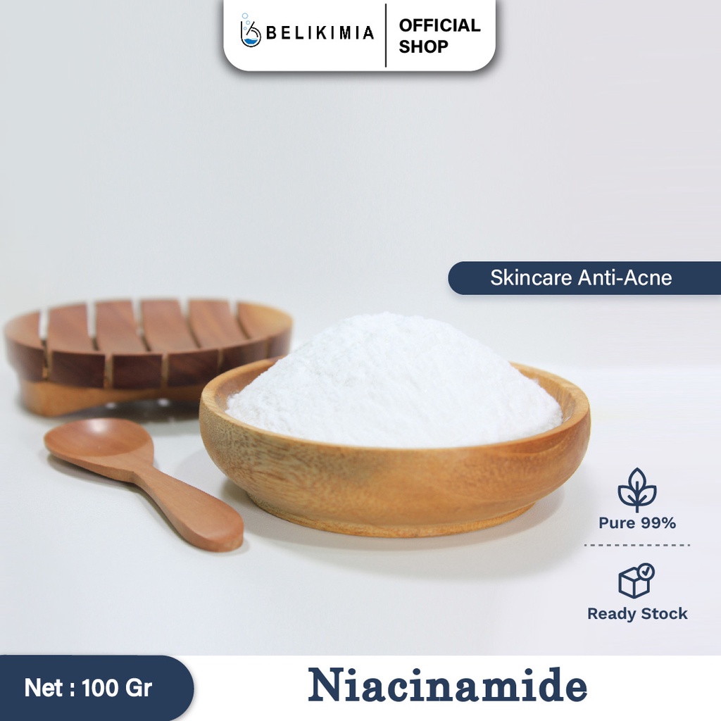 Niacinamide / Nicotinamide / Vitamin B3 / Bahan Baku Kosmetik 100 Gram