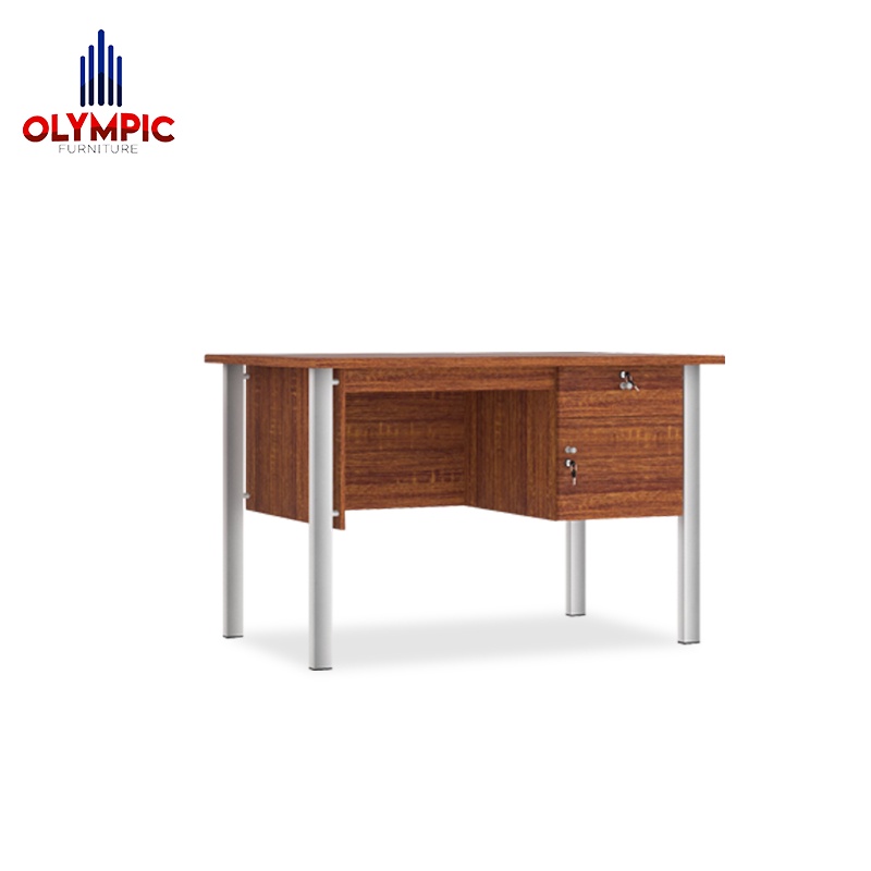 Meja Tulis / Meja Kantor Meja Kerja Kaki Besi Setengah Biro Minimalis MTS ONYX Olympic