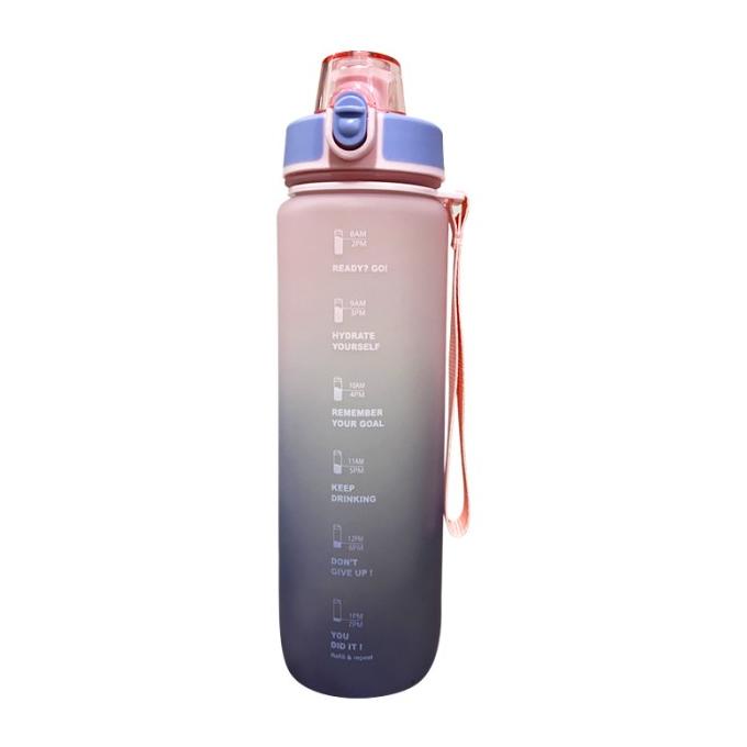 MIISOO Botol Minum Tumbler Unik Botol Motivasi 1000ML Gradient Gradasi