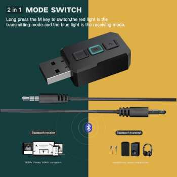 Usb Bluetooth Versi 5.0 Transmitter Receiver Adapter /  USB Blutooth Speaker Headphone MP3 MP4 TV Source Audio Perangkat Audio Spiker Bluetooth / USB Dongle Kecil Praktris USB Bluetooth Audio / USB Dongle HiFi Audio Bluetooth Transmitter dan  Receivern