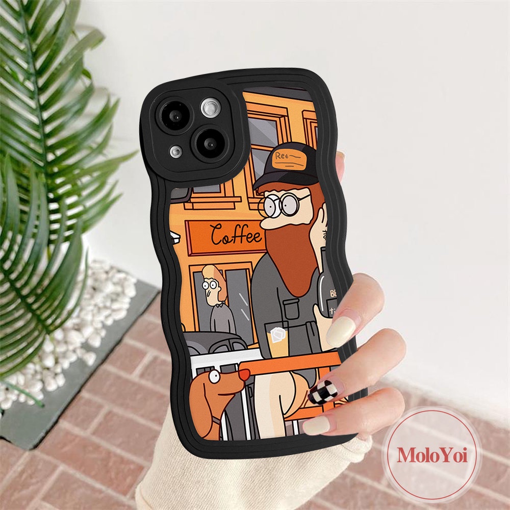 Case Pasangan Cocok Untuk iPhone 7Plus 11 13 12 14 Pro Max 8Plus 6 6s 87 Plus 14Plus XR X XS Max SE 2020 Case Fashion Retro Art Ilustrasi Tepi Bergelombang Lembut TPU Cover