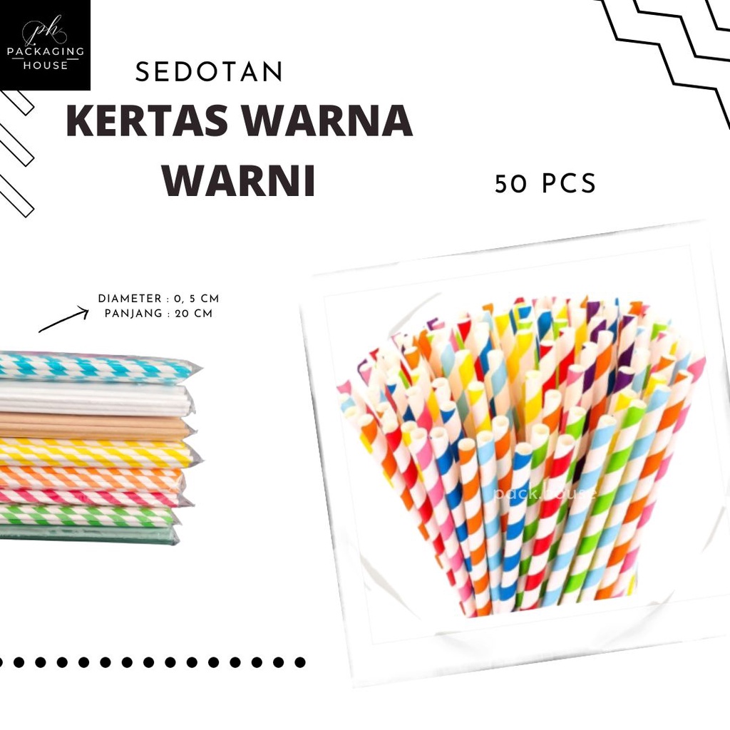 Paperstraw | Sedotan Kertas Warna Warni | Sedotan Kertas Murah |
