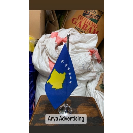 bendera negara KOSOVO+tiang stainless meja
