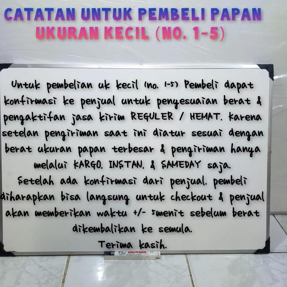 

さ Papan Tulis Gantung 2 Sisi / White Board / Papan Tulis Kapur 7 macam Ukuran ㅮ