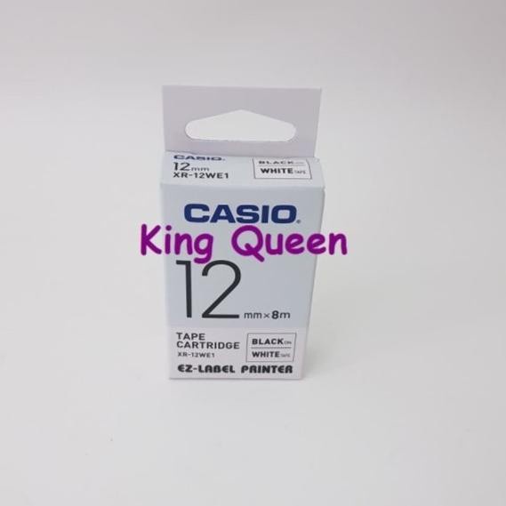 

EZ- LABEL CASIO TAPE CARTRIDGE XR-12WE1 BLACK INK WHITE 12MM X 8M