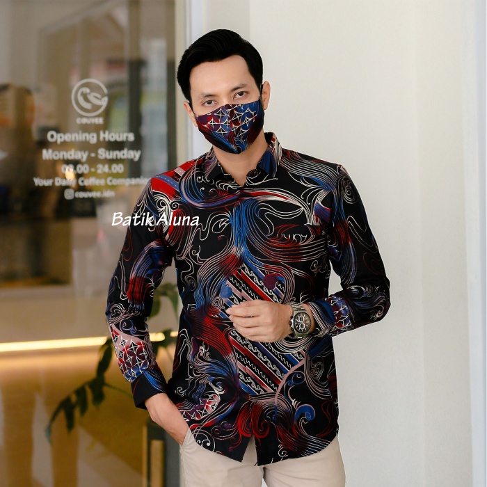 Baju Batik Pria Lengan Panjang Modern Slim Fit Premium Original Ful Furing Kemeja Batik Cowok Slimfit By Fashion Batik Aluna