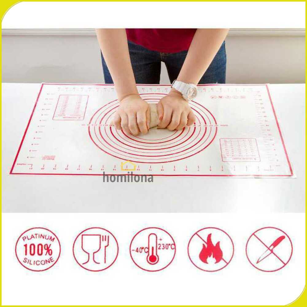 One Two Cups Silicone Mat Alas Adonan Pizza Martabak 40x60CM - JJ63112