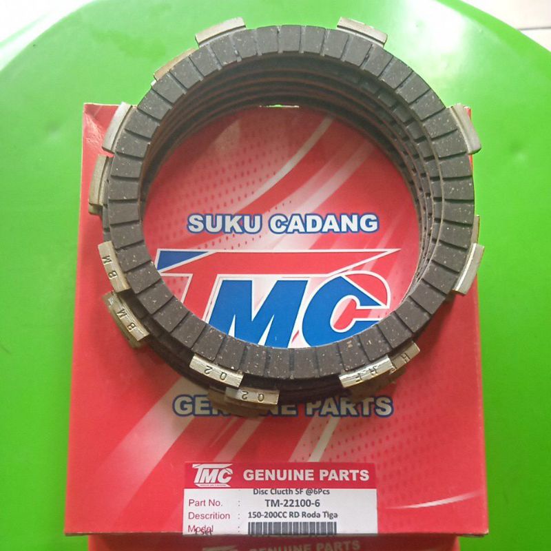 (KUALITAS PREMIUM/ORIGINAL)KAMPAS KOPLING KECIL 6 KEPING KAISAR VIAR 150-200 CC SPAREPART MOTOR RODA 3 DLL