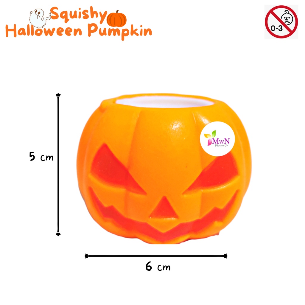 MWN Mainan Squishy Labu ada Hantu / Squishy Pumpkin Anti stress