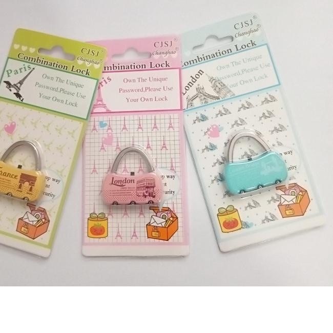Promo 3.3 Kunci Gembok Kecil Tas Koper Travel Nomor Kode Angka Lucu Warna RANDOM