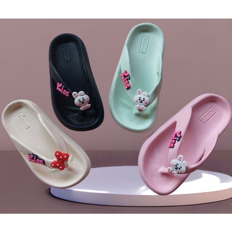 TERBARU Sandal Karet Anak Perempuan 2 Jibbitz Size 24-34 BC 057 Sandal Sandal Couple Kakak Adik Sandal Viral Tebal 2 cm