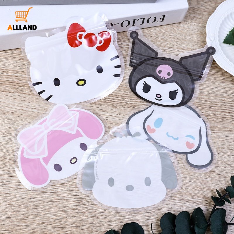 5pcs/set Kreatif Kartun Bentuk Hewan Peliharaan PVC Snack Sealing Bag/Bening Tahan Air Biskuit Permen Packing Kantong/Rumah Multifungsi Penyimpanan Perhiasan Kantong