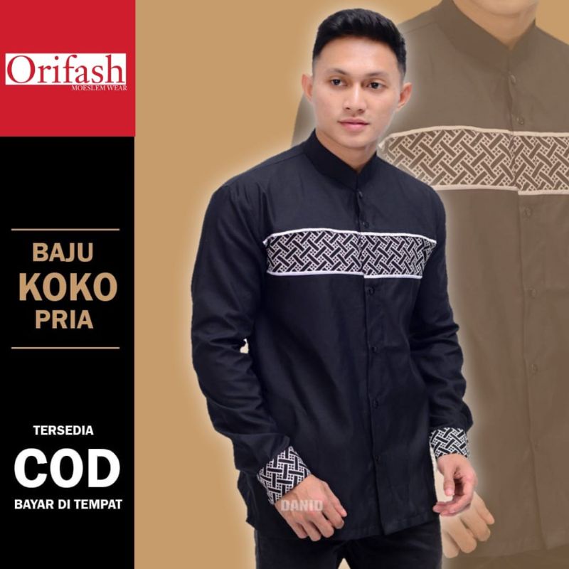 BAJU MUSLIM PRIA LENGAN PANJANG KOKO HADROH DEWASA KOBATA DND BAHAN KATUN MENYERAP KERINGAT HALUS DAN TEBAL