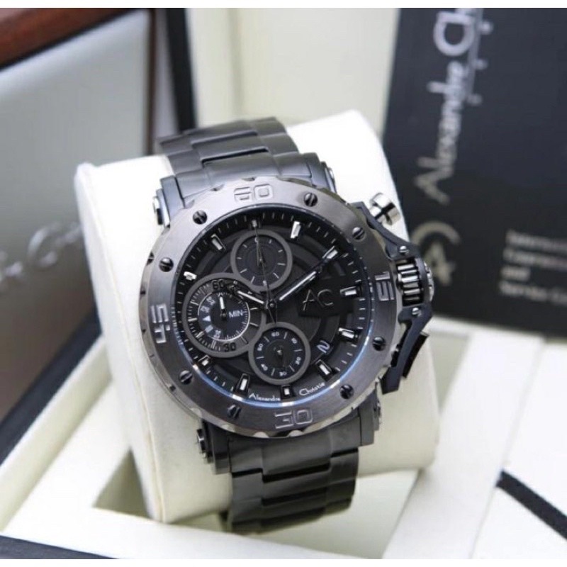 Jam tangan Alexandre Christie pria Collections AC 9205 rantai