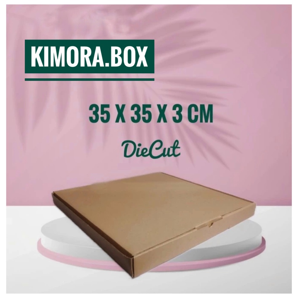 

Kardus karton box uk. 35x35x3 cm...model die cut atau pizza