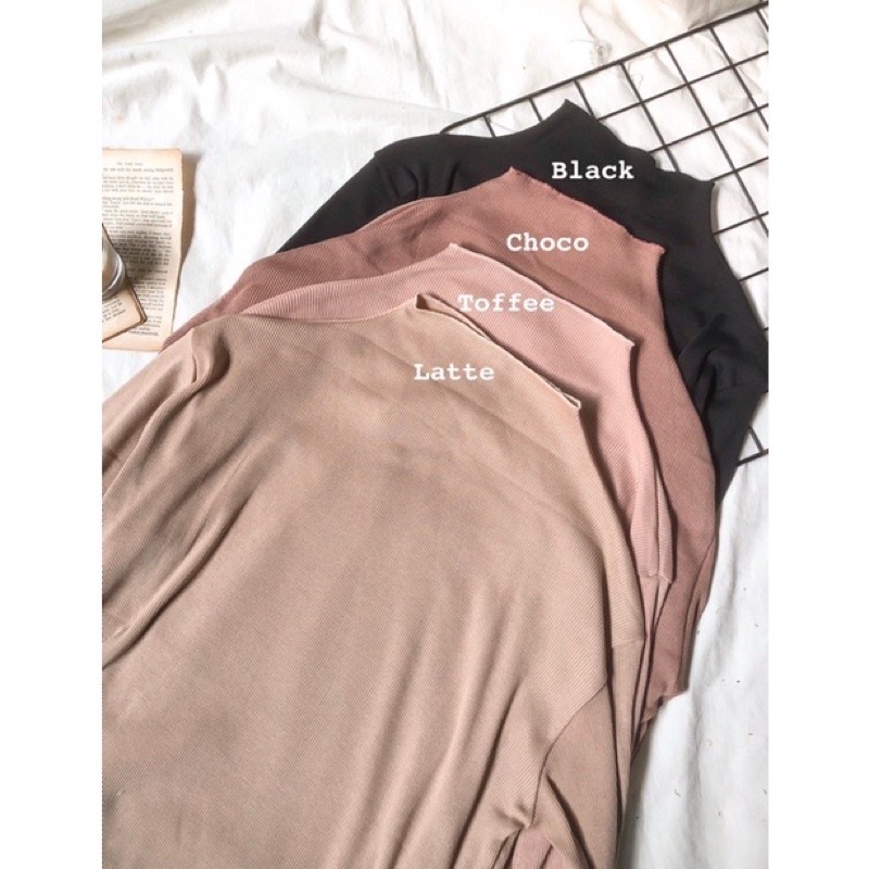 ZASKIYA - Inner Ruffle Turtleneck / Turtleneck Kriwil Lengan Panjang | Swetear Kriwil /Turtleneck Kaos Kerah Tinggi RIB TEBAL Premium