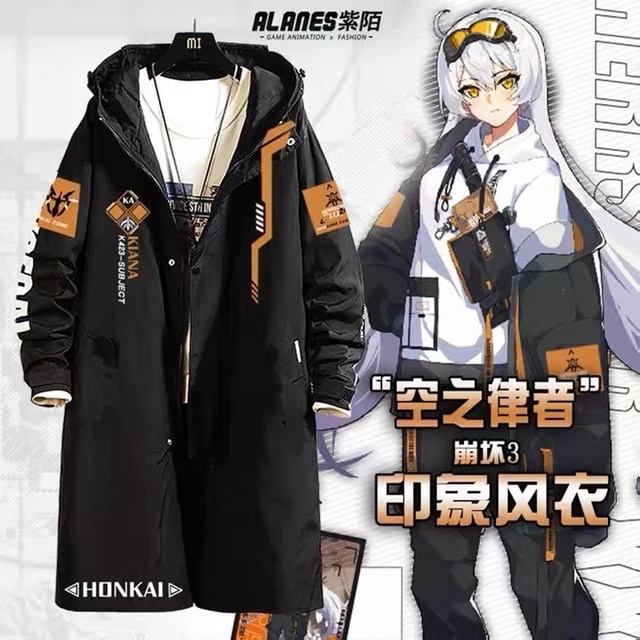 Jaket Hoodie Jubah Game Honkai Impact Kiana Kaslana Style