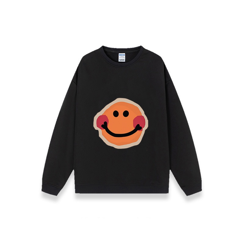 XiaoZhaiNv Korean Style Style Smiley Face Pattern Lengan Panjang Baju Sweater Wanita