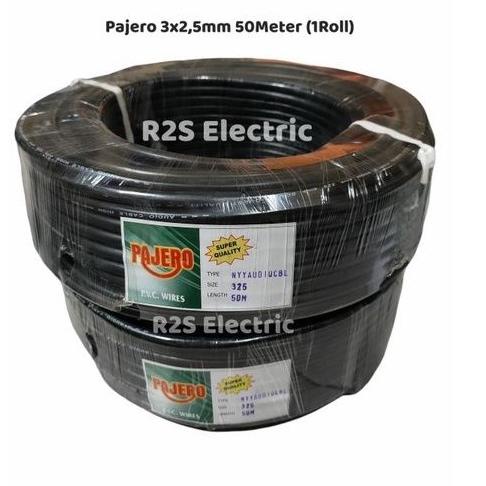 Stok Terbatas Kabel Listrik Serabut 3x2,5 Pajero 50meter Hitam /  Kabel Las / Pompa / Audio isi 3