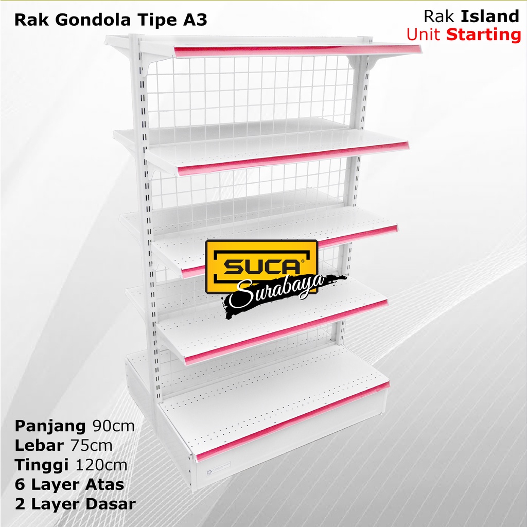 Rak Minimarket Island Gondola T 1.2M 4 Hambalan (Start) - A3