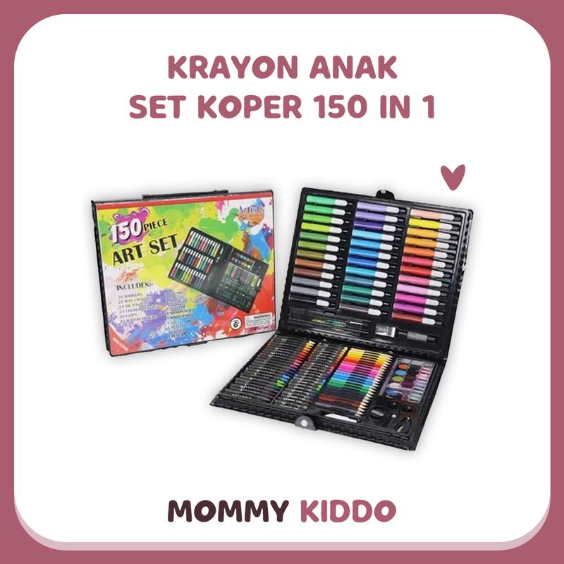 

Krayon Anak Set Koper 150 in 1 Crayon Full Alat Melukis Mewarnai Set