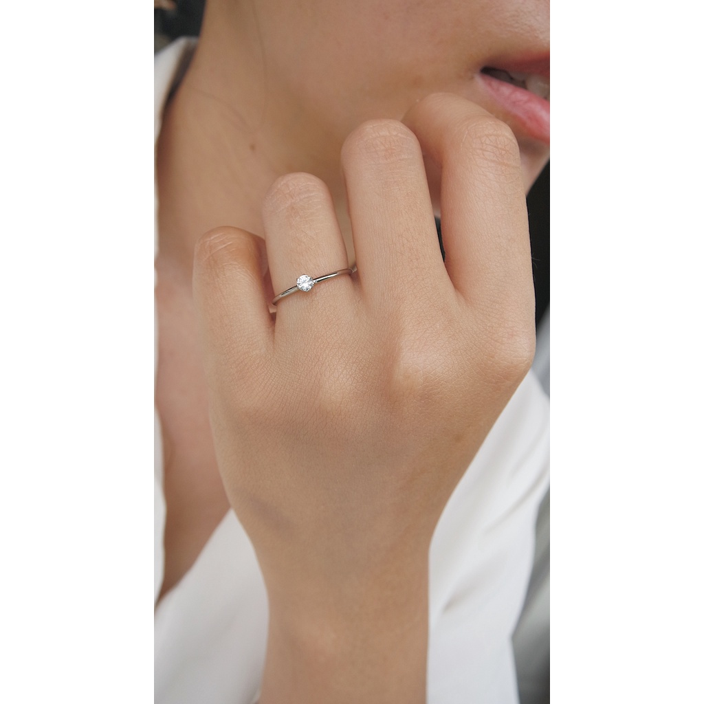 (CINCIN ANTI KARAT) SOPHIA SOLITAIRE RING - STAINLESS STEEL
