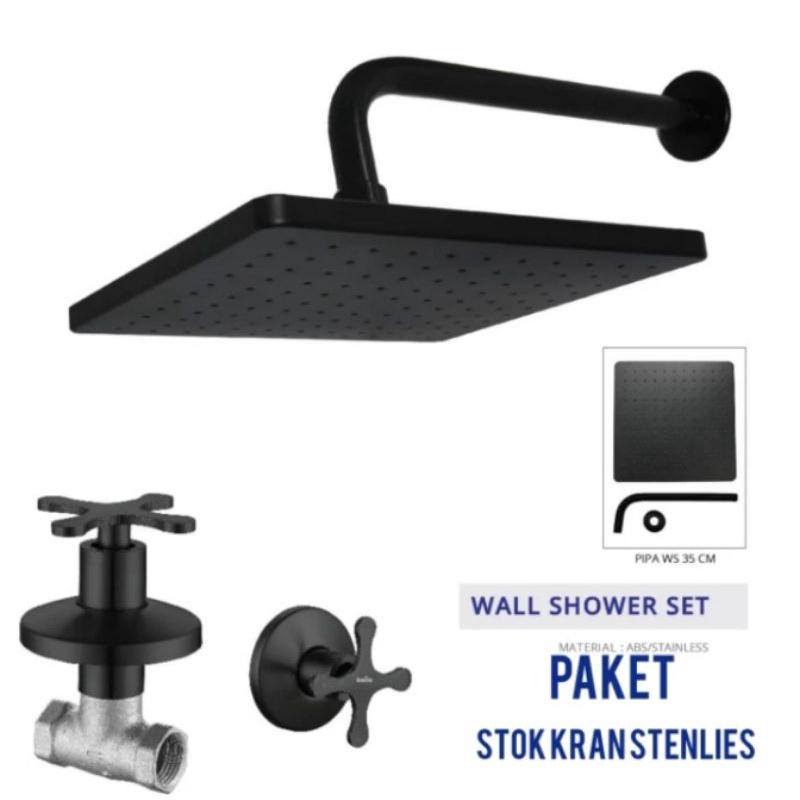 WALL SHOWER PAKET STOP KRAN DINGIN/SHOWER TANAM/STOP KRAN TANAM