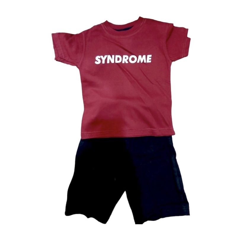 Kaos Distro Anak Laki Laki Perempuan Stelan SYNDROME Premium 1 - 1½ Tahun