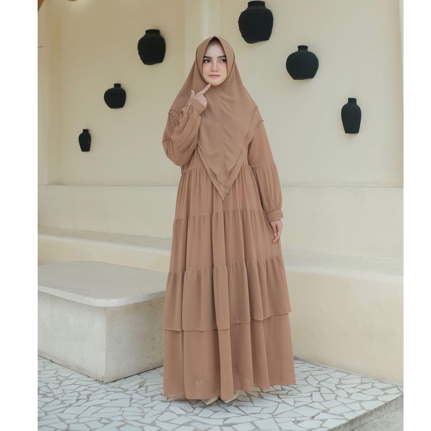 SAVANA ZR GAMIS CERUTY SET KHIMAR MODEL TERKINI POLOS SIMPEL SERUT ANGGUN BAJU WANITA COUPLE IBU ANAK LEBARAN SERIES