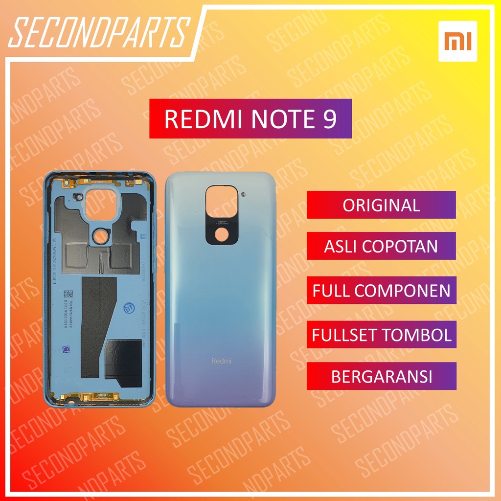 BACK COVER BACKDOOR TUTUP BELAKANG XIAOMI REDMI NOTE 9 ORIGINAL COPOTAN