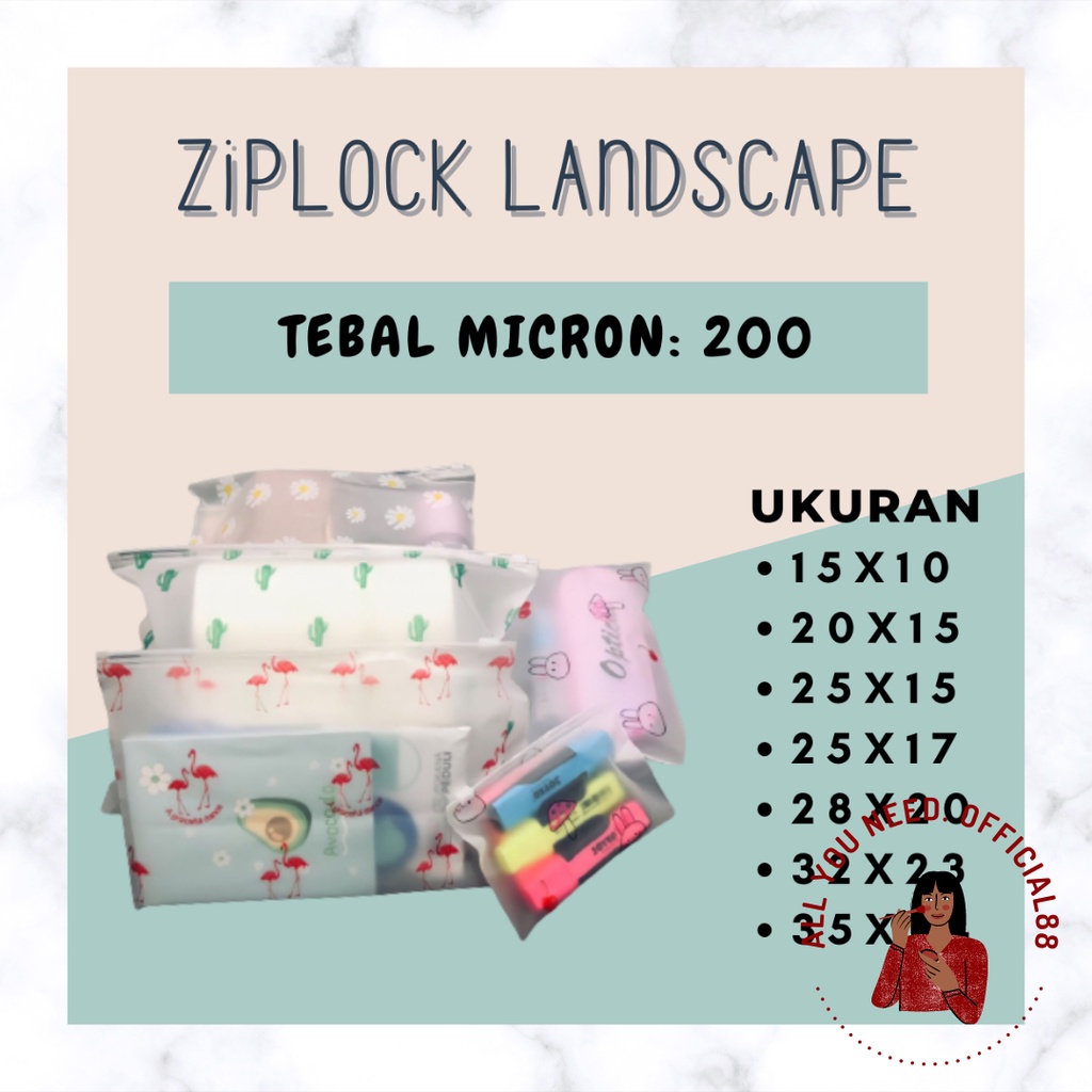 ✿AYN✿ ZIPPER AC07 AS PEMISAH BARANG TRAVEL PLUS ZIPLOCK {LANDSCAPE}