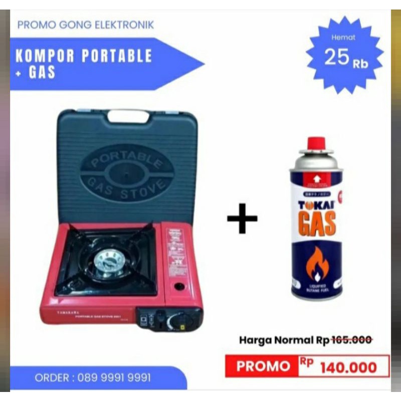 Kompor Gas Portable 2 in 1/ Kompor Portable / Tungku Gas YAMAKAWA