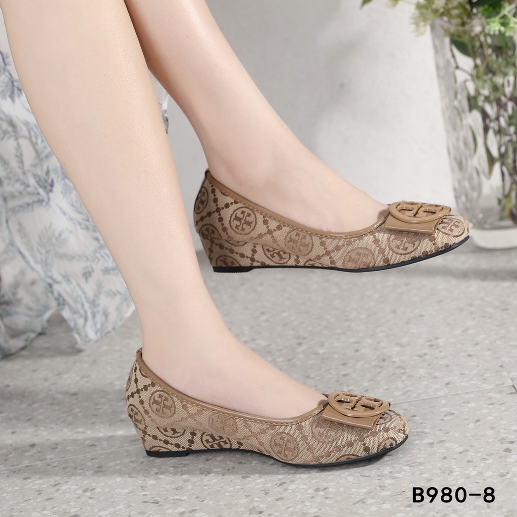 TB  Logo-Bow Wedges Shoes B980-8