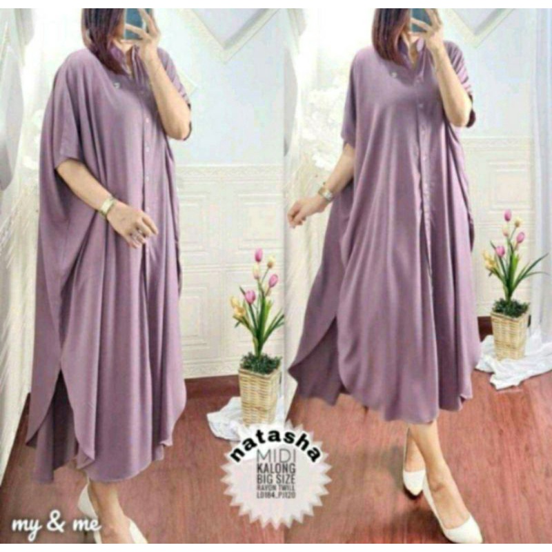 Dress Rayon Wanita Dewasa Polos Lengan Pendek Ruffle Kekinian