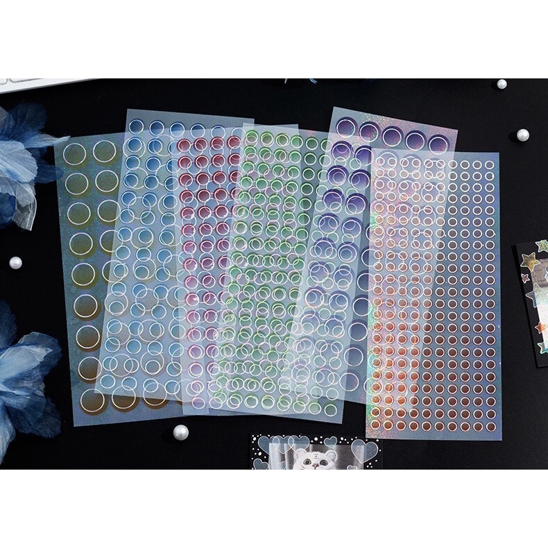 [kstuffind] Set Sticker Warna Kupu Kupu Hati Bunga Bintang Lingkaran Gradien Laser Dekorasi Photocard Lucu Warna Warni Gradation Scrapbook Love Star Butterfly Dot Transparent Transparan DIY Aesthetic Toplader Decoration Journal Jurnal Stiker PC Koleksi Mu
