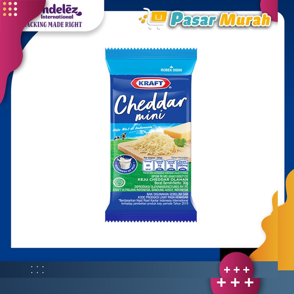 

Kraft Keju Cheddar Regular 30g, kemasan kecil untuk memasak kue dan burger | Pasar Murah Medan