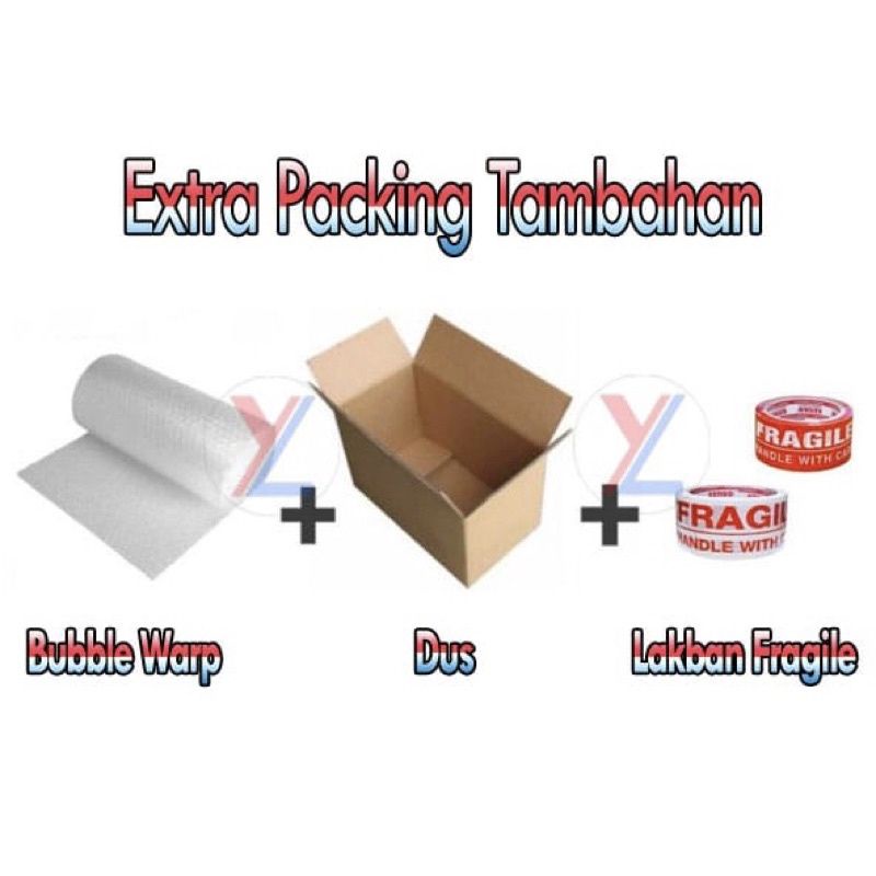 

Tambahan Packing Dus & Bubble Wrap & Lakban Fragile