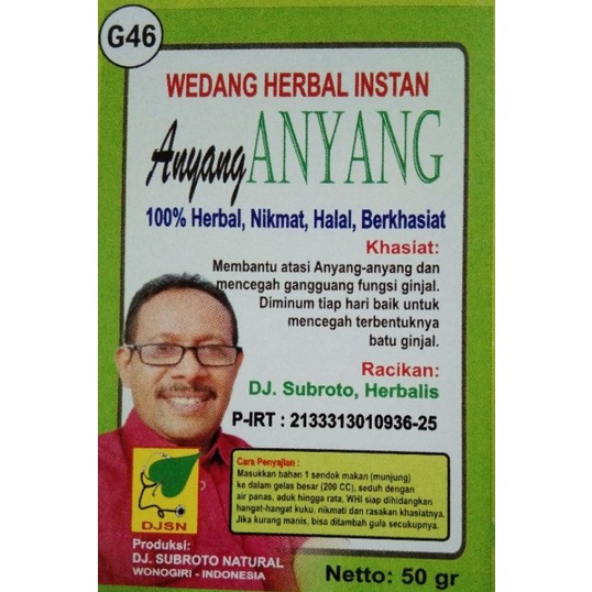 

WEDANG HERBAL INSTAN (WHI) "ANYANG -ANYANG"-