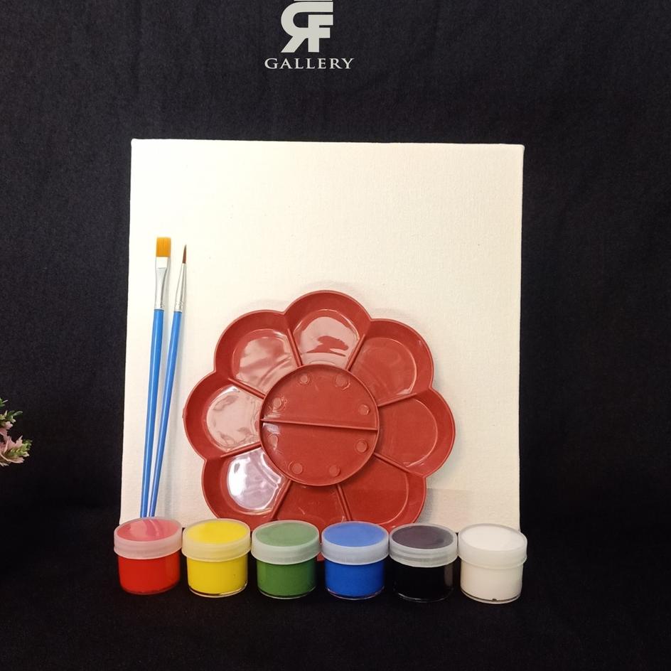 

TERBAIK Paket lengkap melukis kanvas 20x20 cm 20x30 cm pallete kuas cat air dilengkapi dengan color mixing chart dan kanvas putih berkualitas hemat.