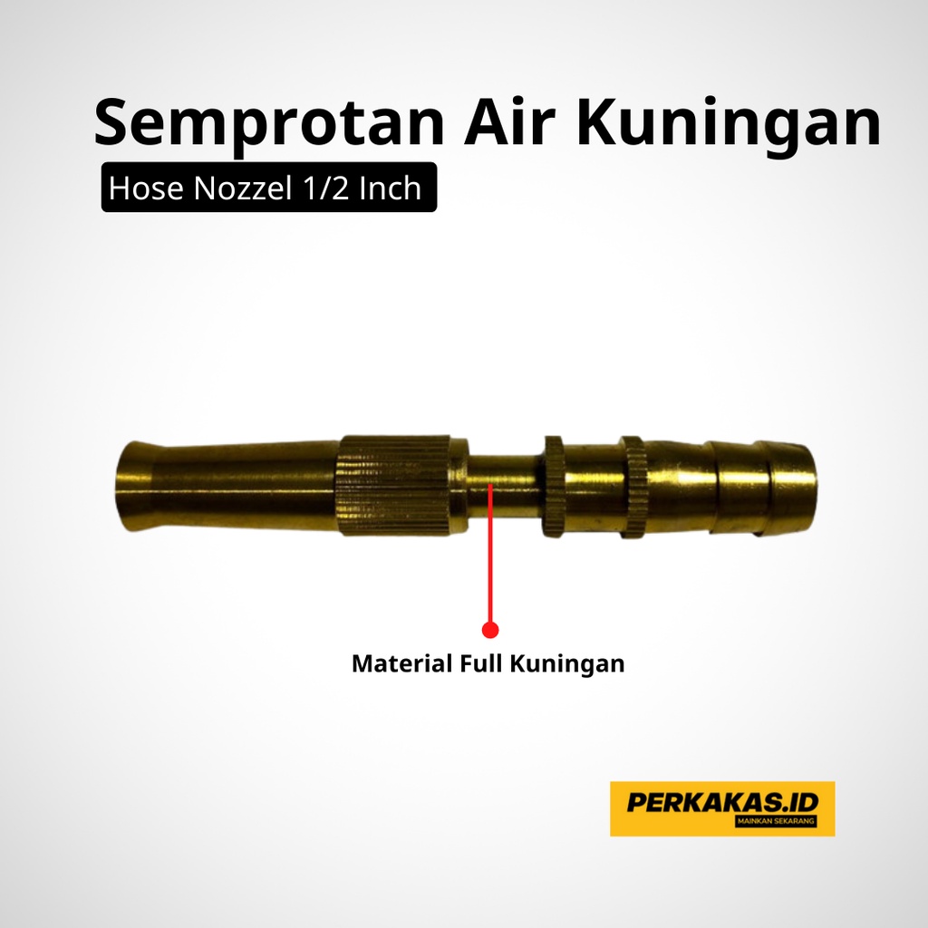 Semprotan Cuci Motor Lurus Kuningan Ukuran 1/2 Inch NIKKEN
