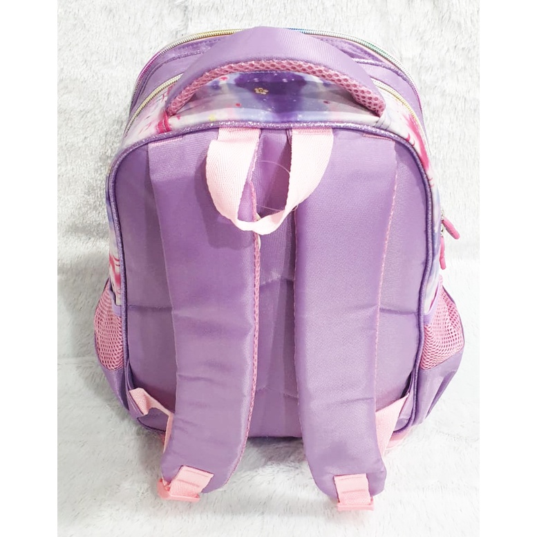 PROMO 10.10 RANSEL UKURAN SEDANG * TAS ANAK SEKOLAH BARU PEREMPUAN SD 14&quot; GAMBAR UNICORN TIMBUL EMBOS KUCING PITA 3RES LILAC IMPORT ( OSH COOL LITTLE GOLD  PILIHAN VARIAN )