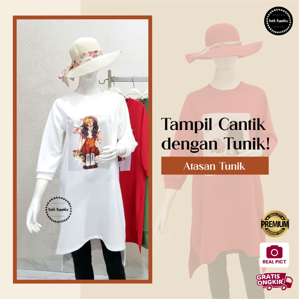Pakaian Atasan Blouse Baju Tunik Baju Jalan Jalan Wanita Simple Casual Kekinian By Butik Rumahku.