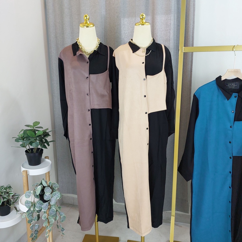 MAXI DRESS ZR SUEDE PREMIUM / LONG DRESS WANITA / FASHION WANITA NOB