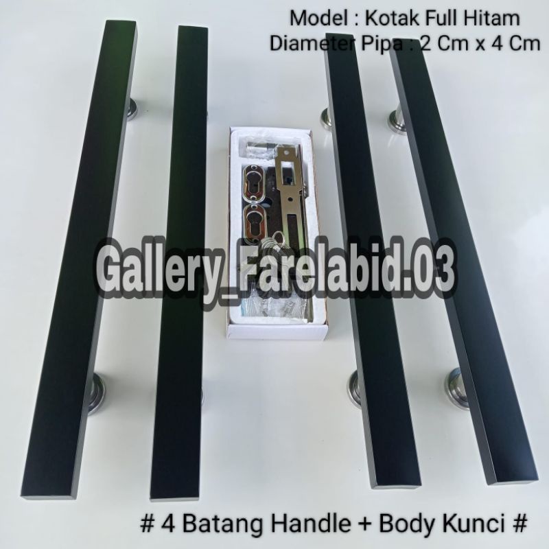 80 Cm Handle Pintu Rumah Stainless Steel Kotak Hitam Set Body Kunci Gagang Pintu 60 Cm Pegangan Pintu Kupu Tarung 45 Cm Tarikan Pintu Utama Minimalis