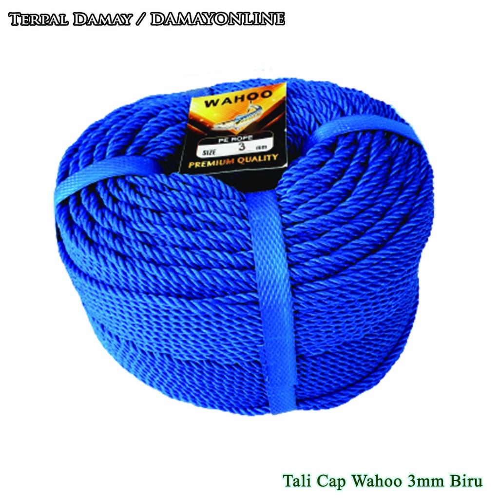 

Tali Tambang PE Cap Wahoo 3mm Biru / Rol ( Harga Per Rol )