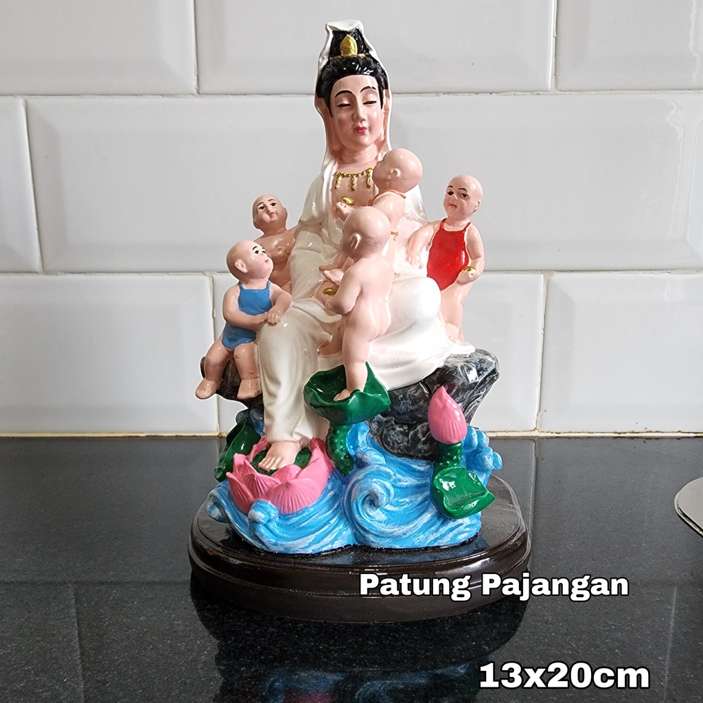 Patung dewi kwan im anak pajangan kwanim dekorasi hiasan rumah