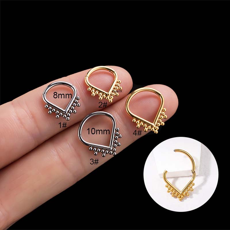 1 Buah G23 Baja Titanium Helix Tindik Hidung 16Gauge Lobe Earring Clicker Tragus Unisex Perhiasan Tubuh