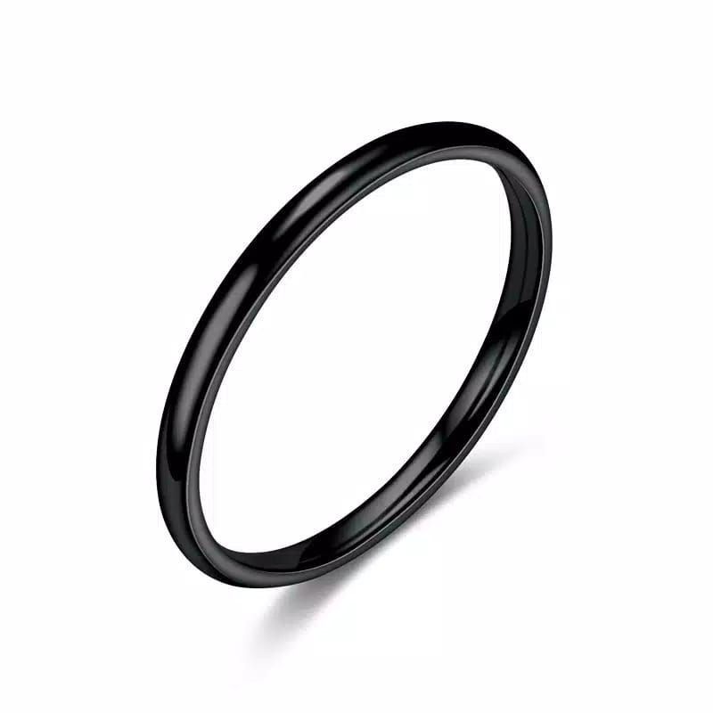 Cincin Titanium/Couple Polos TIPIS HITAM