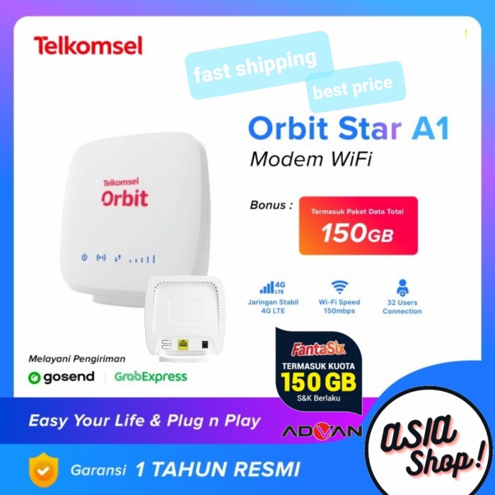 Telkomsel Orbit Star A1 Modem 4G Wifi High Speed Garansi Resmi