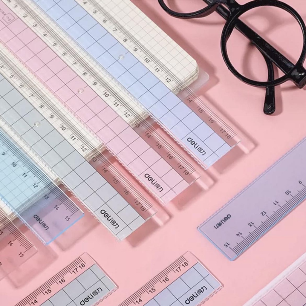 

Penggaris 18cm Acrylic Bening / School Ruler Aesthetic